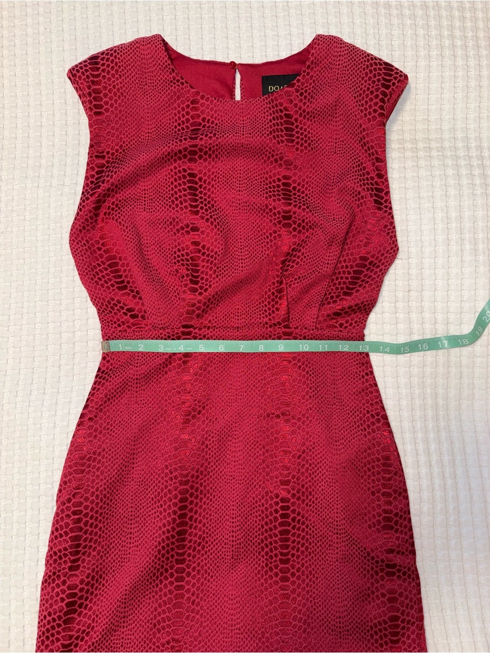 DO+BE Raspberry Red Textured Sheath Dress - Picture 6 of 9